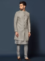 Jacquard Kurta Indowestern Sherwani Churidar Set - Image 2