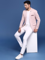 Mens Peach Slim Fit Single Breasted Blazer - Image 4