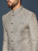 Jacquard Kurta Indowestern Sherwani Churidar Set - Image 6